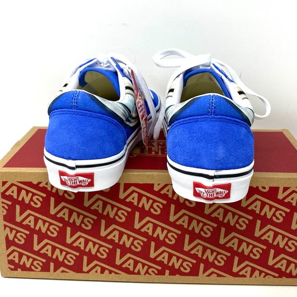 🍃 Sale 🍃 VANS Old Skool Warp Nebulas Blue Suede Women's Size 8 VN0A4U3B21P - Picture 5 of 10